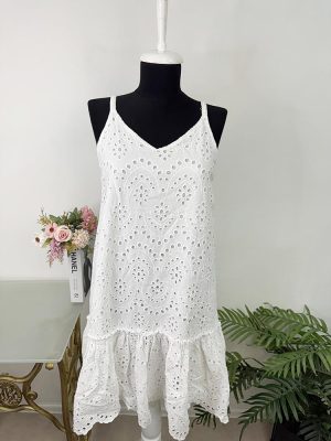 Rochie bumbac cu dantela  S